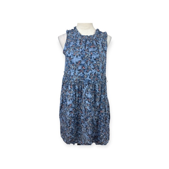 🆕 Lucky Brand Blue Floral print Pleated Sundress size small - Picture 1 of 11